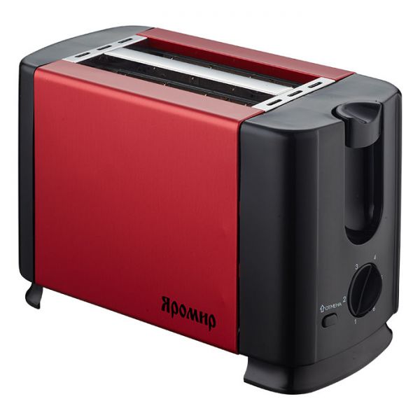 Тостер ЯРОМИР ЯР-602 красный с черным: 700 Вт.6- позиц. таймер, метал. корпус