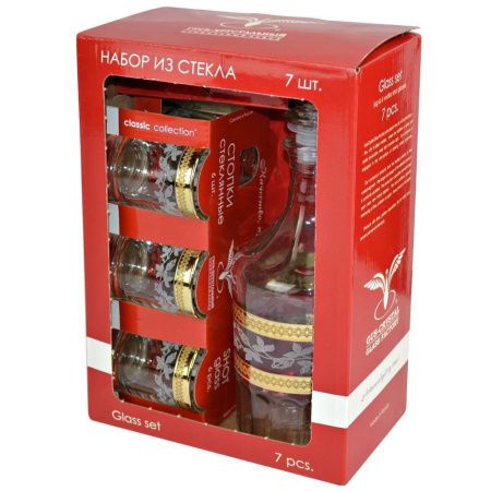 EAV116-1160/837 Набор Графин "Цезарь"+6 стопок с рис. "Лоза"