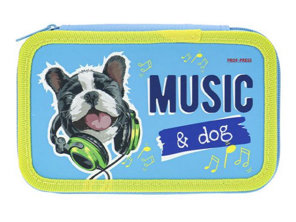 ПН-1362 Пенал 2-секц, большой ЩЕНОЧЕК С НАУШНИКАМИ