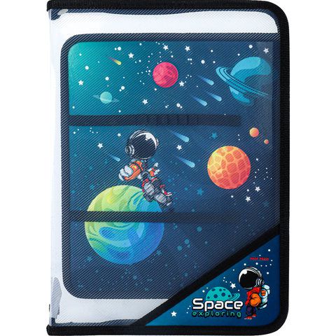 ПТР-8240 Папка на молнии с уголком КОСМИЧЕСКИЙ МУЛЬТИК