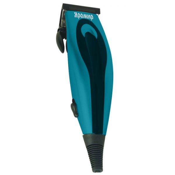Машинка для стрижки ЯРОМИР ЯР-703  темно-бирюзовый, 10Вт, 4 съемных гребня (Россия)