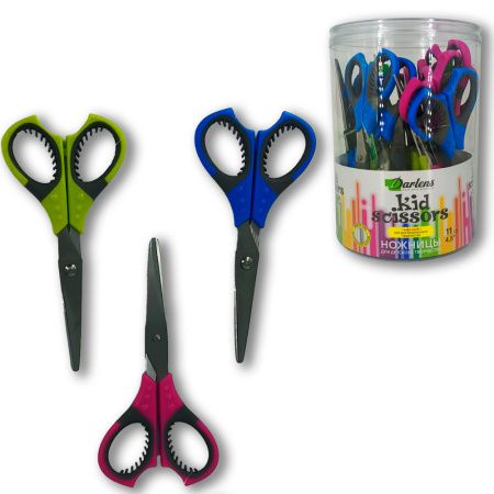 DL-DRL04690 Ножницы детские, Darlens, 11 см, нержавеющая сталь, резиновые вставки, закругленные конц