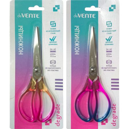4091404 НОЖНИЦЫ КАНЦЕЛЯРСКИЕ "DEVENTE. DEGRADE" 17,5 СМ, КОЛЬЦА ИЗ УДАРОПРОЧНОГО АБС-ПЛАСТИКА, ТОНИР