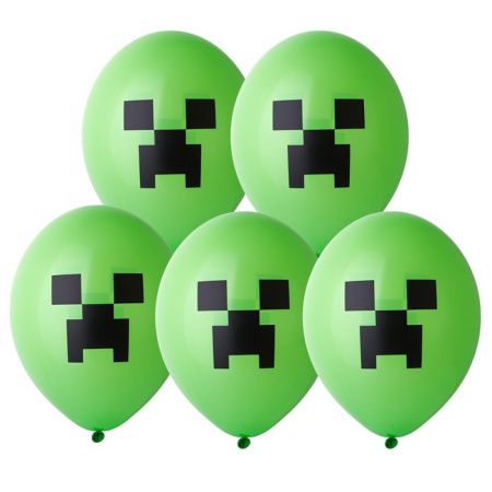 1103-3174 Шар воздушный, 14", 36 см, BELBAL «Пиксели зеленый»