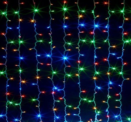 240L1.5X1.5СИН Гирлянда занавеска"Дождь" 1,5х1,5м,240диод. СИНЯЯ