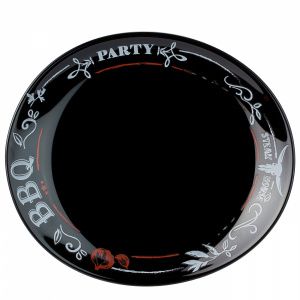 P1070 Тарелка для стейка ФРЕНДС ТАЙМ БЛЭК декориров