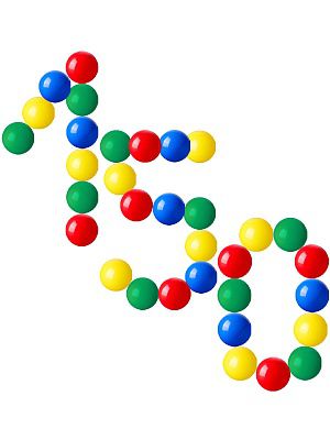 И-8996 ШАРИКИ ПЛАСТИКОВЫЕ 150 шт. ЦВЕТНЫЕ, Ø70 мм (в пакете)