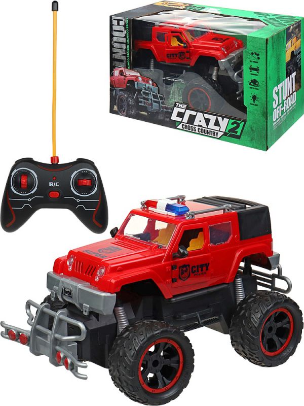 2042015 Машинка  на р/у "Полицейский внедорожник" (30,5x18x18  см,бат.4шт.АА, цвет микс)