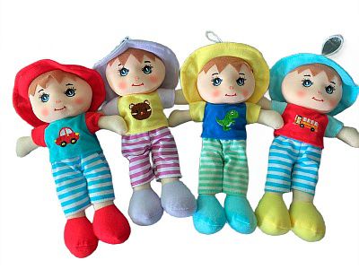 ИК-1708 Мягкая кукла "Яркая куколка" (25см)(цвет микс, в пакете