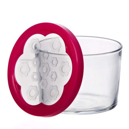 98740B1 Банки для хранения 3шт. "Бейзик" 220мл. (бел.,желт.,фукс.кр)