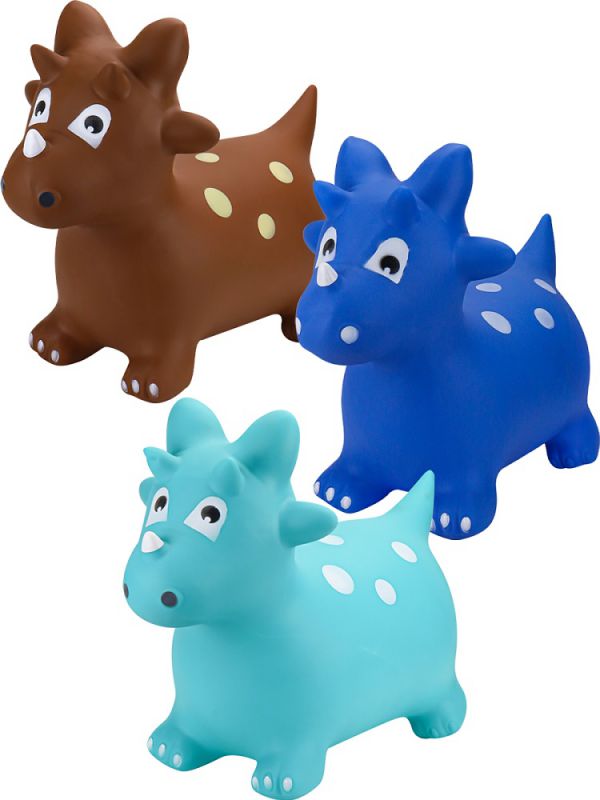 И-2037 Игрушка-прыгун "Динозаврик с рогом" 58*48*29 см (2 цвета микс, 1300г, в пакете)