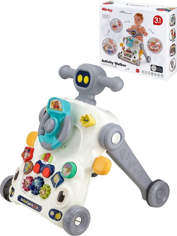 2473519BB Каталка развивающая (свет, звук)(40,5х14х39 см, бат. 2*AAA не в к-те) серый