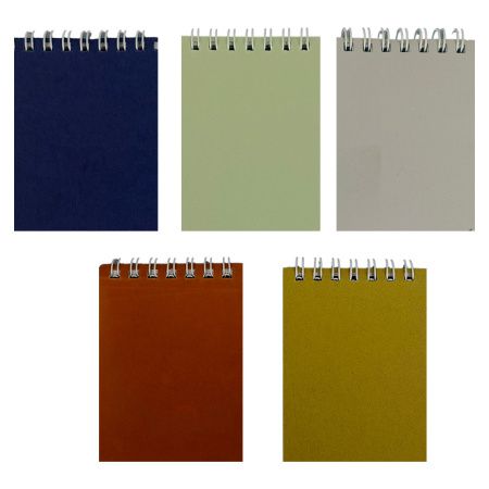 8949461894924 Блокнот, А7, 80л, клетка, мелованный картон, спираль, ассорти
