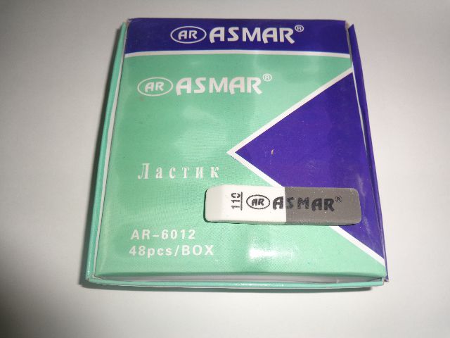 AR-6012 ЛАСТИК БЕЛО-СЕРЫЙ (48 в упак)  ДЛЯ РУЧКИ И КАРАНДАША СРЕДНИЙ