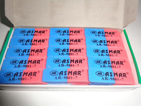 AR-6014/9801-7 ЛАСТИК СИНЕ-КРАСНЫЙ(45 в упак)  ДЛЯ РУЧКИ И КАРАНДАША СРЕДНИЙ "ASMAR"