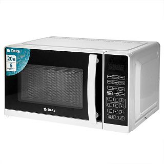 Микроволновая печь DELTA DL-89L20 белый: 700 Вт,20л  LED-дисплей, 6 авто программ