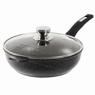 с263803 Сотейник 26 см с несъемной ручкой и cтекляной крышкой АП Гранит star