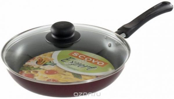 СЭ-026 Сковорода d200мм стекл.крышка "ScovO Expert"