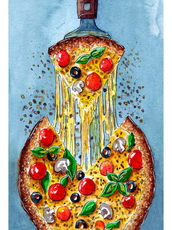 НД-2703 Алмаз мозаика (блест.) 30х40 см, без подр., с полн. заполн.(30цв) Кусочек пиццы