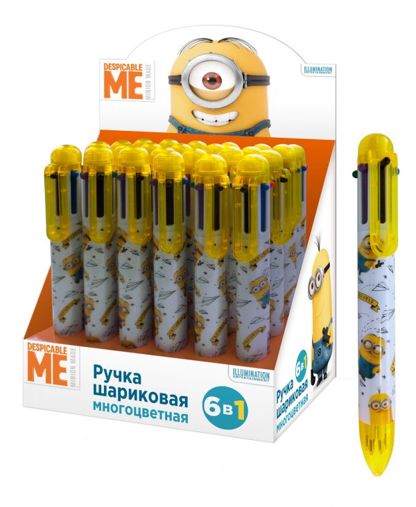 34128 Ручка 6-цветная Миньоны тм Despicable Me