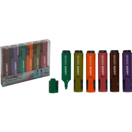 5045213 Набор текстовыделителей, 6 цветов, deVENTE «Marandi», 1-5 мм, скошенный наконечник, плоский