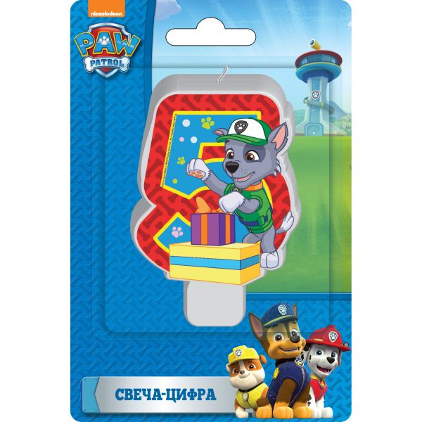 31357 Свеча-цифра №5, 8см_Paw Patrol