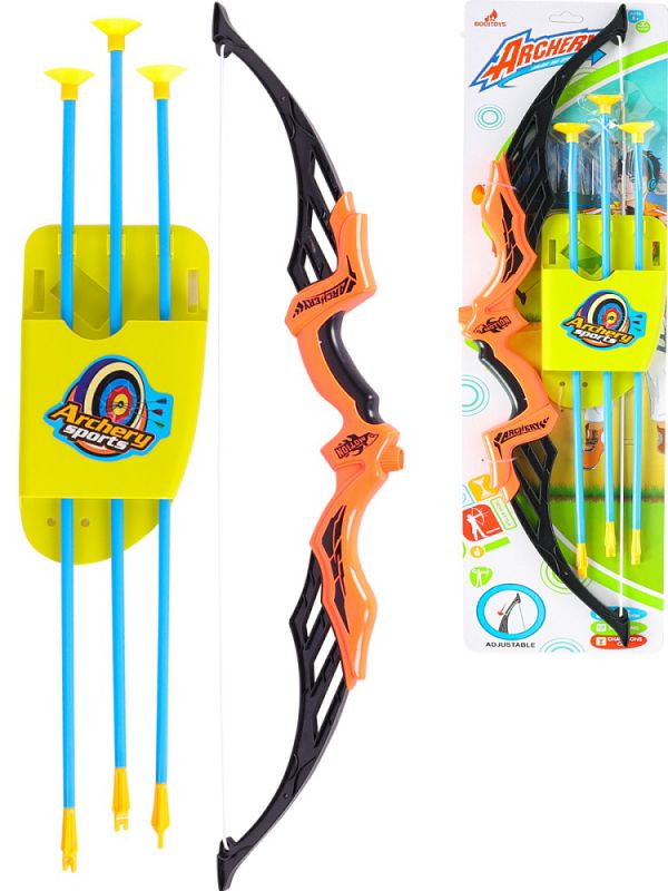 12849073Y Лук (68×3.5×18 см) (стрелы на присосках 3шт.,планшет)