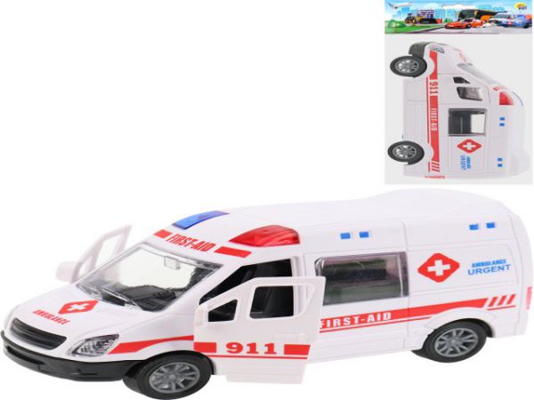 МИ-7491 Машинка инерционная, размер 12,2х5,2х6,5см "Скорая помощь" пластик, цвет микс
