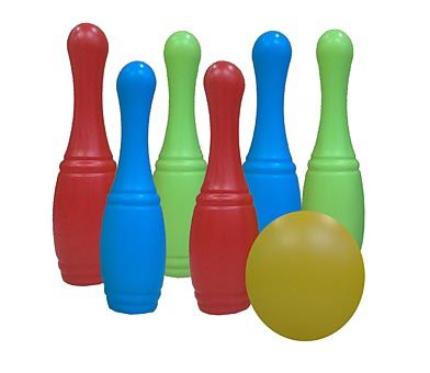 И-1628 НАБОР КЕГЛЕЙ. 6 шт. + 1 большой мяч (сетка)