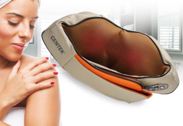 Электромассажёр Centek CT-2198 (бежевый) 35Вт, ДЛИННЫЕ РУЧКИ, прогрев и 3D массаж, питание