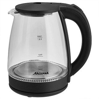 Чайник АКСИНЬЯ КС-1022 корпус из жаропр. стекла 1,8л,1500Вт, черный