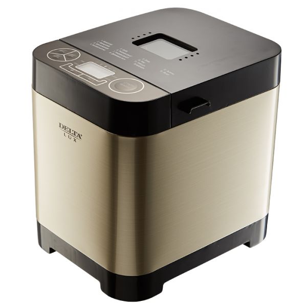 Хлебопечь DELTA LUX DL-8008В, нерж. корп.  вес бухан.750гр,  13 программ, 500Вт