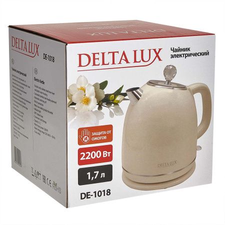 Чайник DELTA LUX DE-1018  ДВОЙНОЙ КОРПУС, 1,7 л, 2200Вт,белый