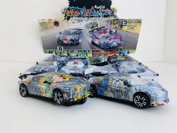 888-9 МОДЕЛЬ ПЛАСТ. МАШИНА ГРАФФИТИ СПОРТ 8ШТ/УП