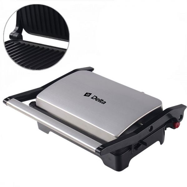 Эл.сэндвич-гриль DL-048 :1200 Вт,жарочные поверх. 26*16,5 см,антиприг.покрытие,автом.контр. темп