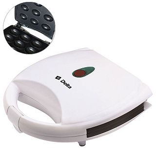 Вафельница электрическая DELTA DL-055 "ОРЕШЕК" белая: 750 Вт, 12 полуформ, 23,5*13,5см