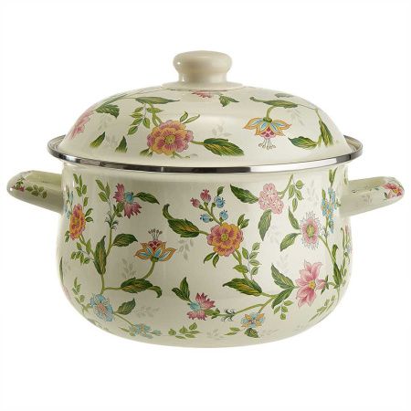 EM-1507 Кастрюля эмалированная с эмалированной крышкой 3,6 л,d=22см,"Прованс" MetaLLoni