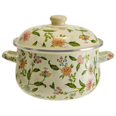 EM-1513 Кастрюля эмалированная с эмалированной крышкой 5 л,d=24см,"Прованс" MetaLLoni