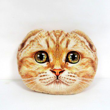 1280-15/40 Подушка Кот рыжий/серый