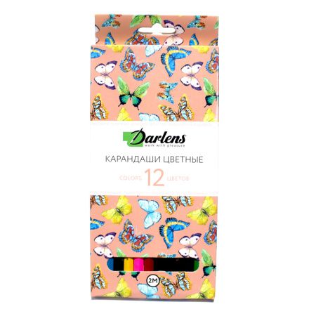 DL-DRL01184 Набор цветных карандашей, 12цв, Darlens «НАСЕКОМЫЕ», 2M,