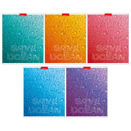 11925/5 Тетрадь общая А5, 48л, Academy Style «КАПЛИ», клетка, скоба, мелованый картон, полный УФ-лак