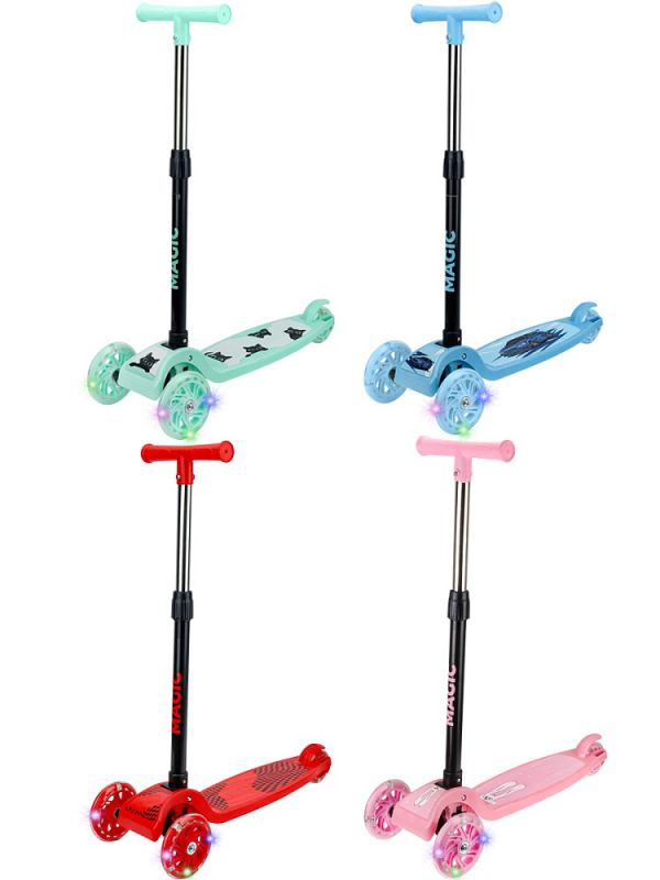 СМК-9519 Самокат 3-ный "Shine", колеса 110х76мм ПВХ, свет, до 30 кг