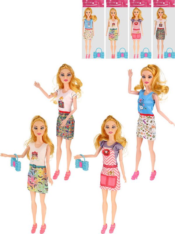 2412621 Кукла в наборе (28см,головной убор), 4 вида микс