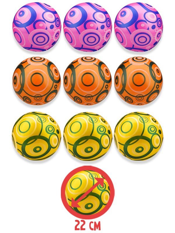 AN03382 Мяч детский "Веселье-1" (22 см, цвет-микс) ( кратно 10)