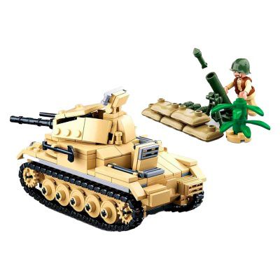 38M-B0691 Конструктор пластиковый.SLUBAN.Вторая мировая война.Немецкий танк Panzer(356 дет.,2 фигур)