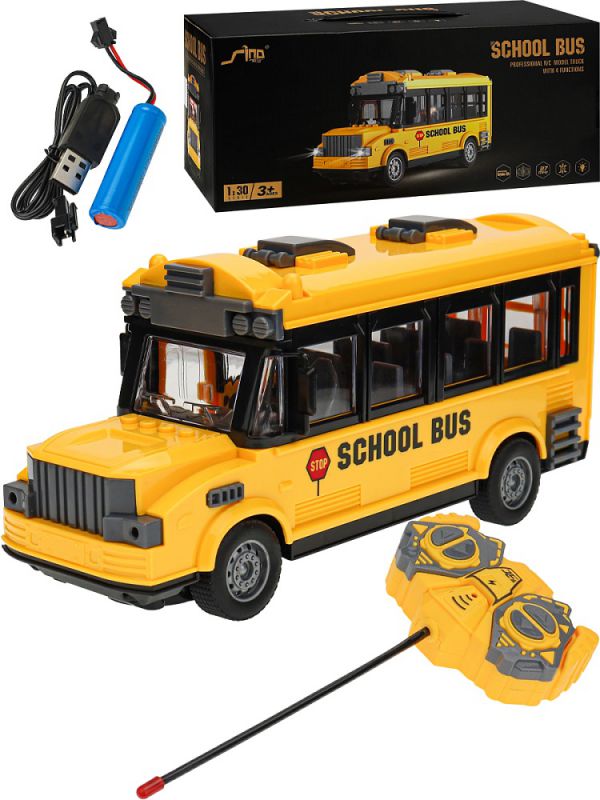 2405070 Школьный автобус на р\у, свет, 10,5х7,5х22см,машина 3*AA  и пульт 2*AA  Не в к-те