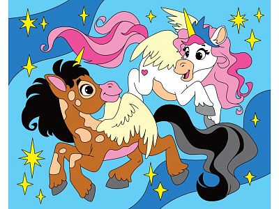 ХК-7848 Холст с красками 20*25 Сказочный единорог