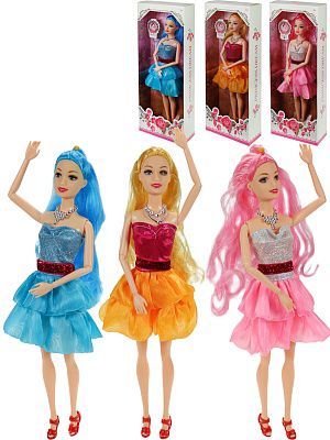 2223747 Кукла (28 см) "Звезда вечеринки"(шарнирная, микс: 3 вида,в кор.)