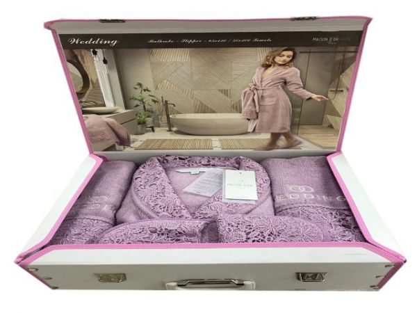 Набор Шикель 1 халат + 2 полотенца в коробке Турция