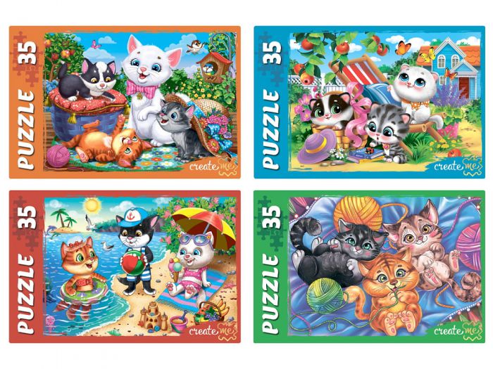 П35-2717 ПАЗЛЫ 35 элементов. ЗАБАВНЫЕ КОТИКИ  №8